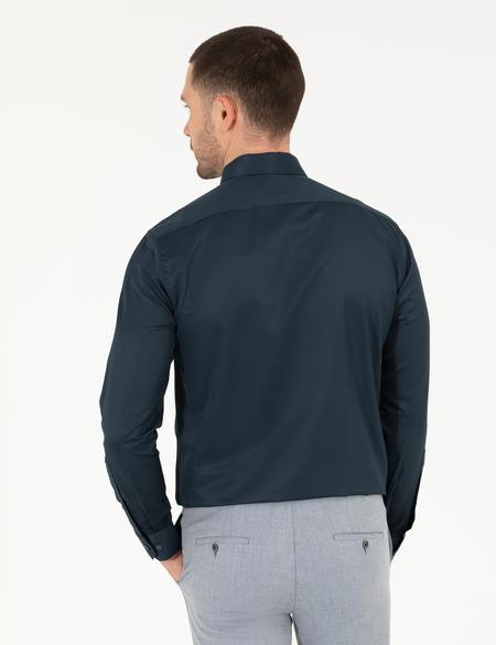 Lacivert Slim Fit Uzun Kollu Klasik Gömlek - 50268187033