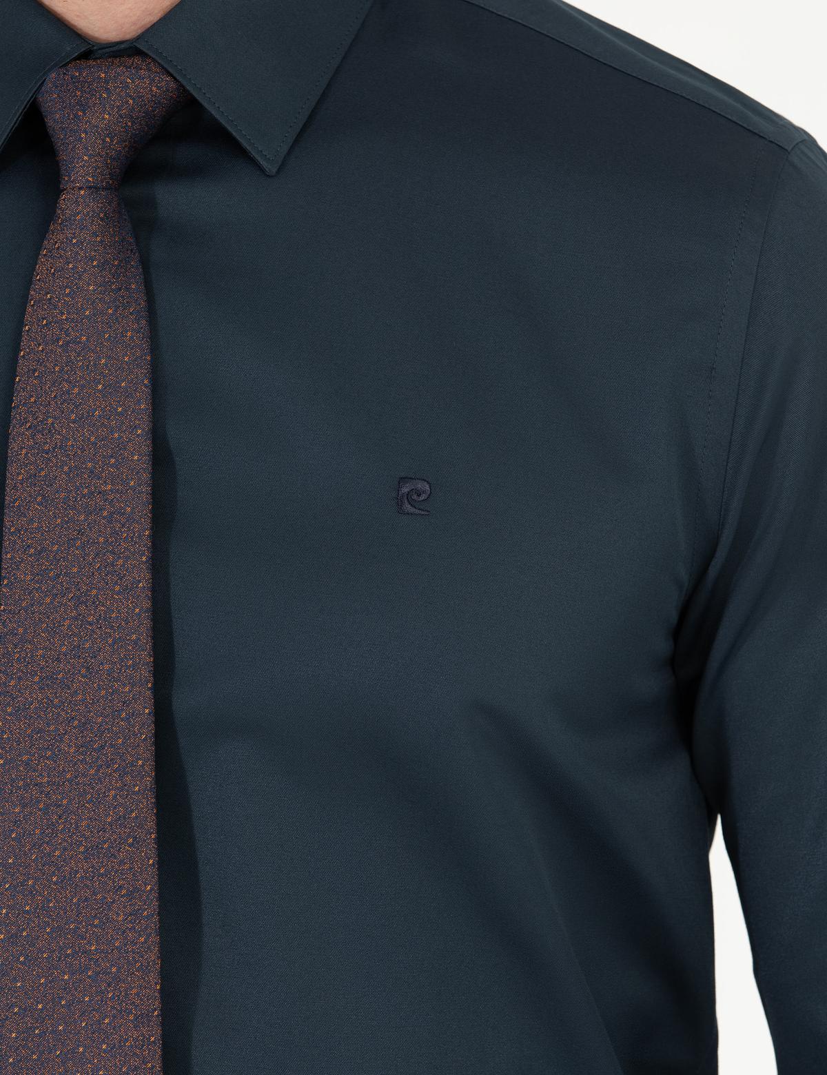 Lacivert Slim Fit Uzun Kollu Klasik Gömlek - 50268187033