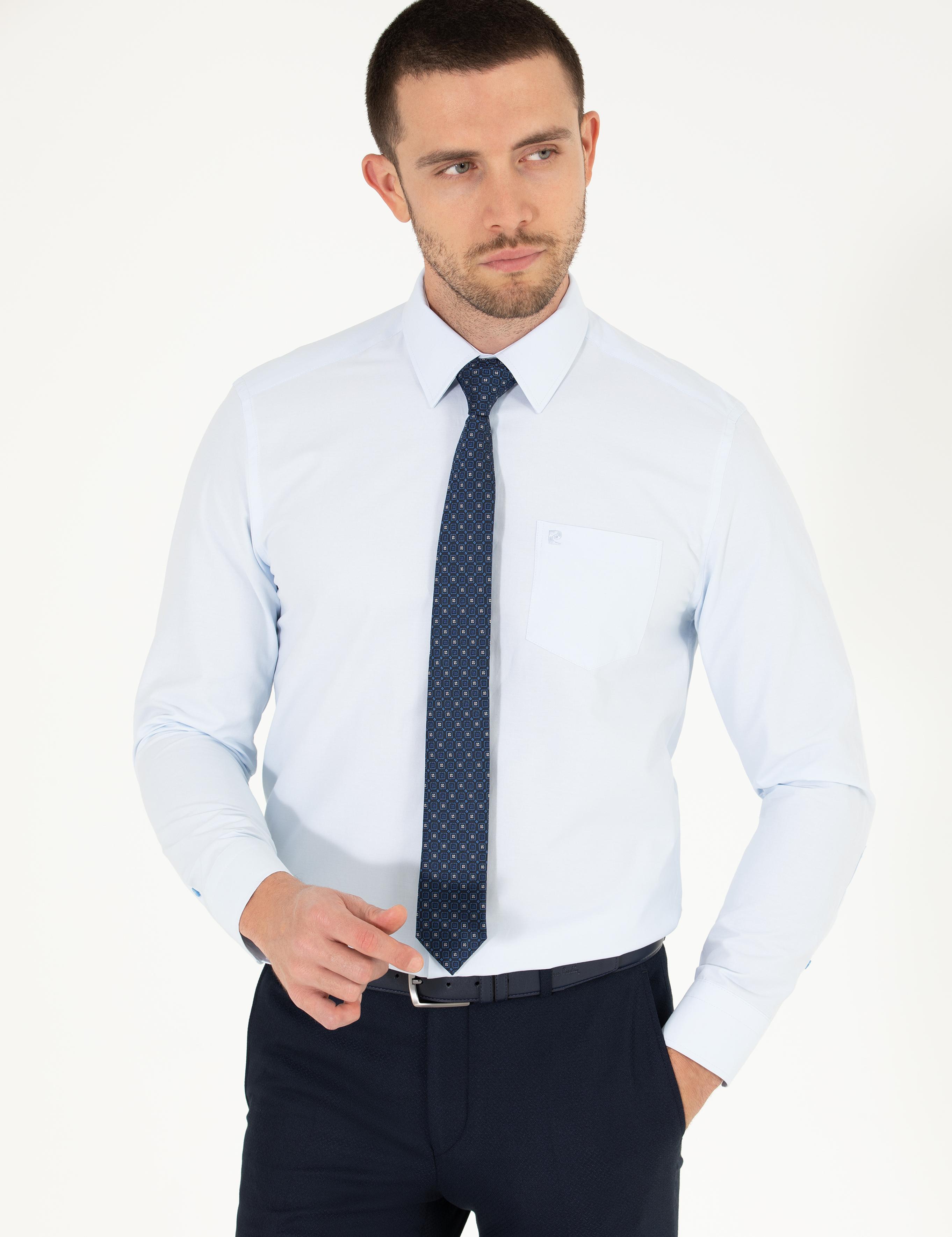 Açık Mavi Regular Fit Uzun Kollu Klasik Gömlek