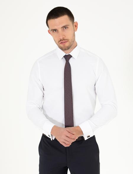 Beyaz Slim Fit Uzun Kollu Klasik Gömlek - 50268204006