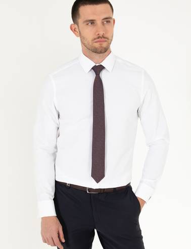 Beyaz Slim Fit Uzun Kollu Klasik Gömlek