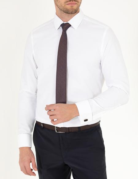 Beyaz Slim Fit Uzun Kollu Klasik Gömlek - 50268204006