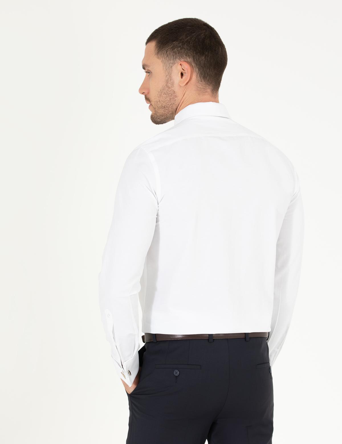 Beyaz Slim Fit Uzun Kollu Klasik Gömlek - 50268204006