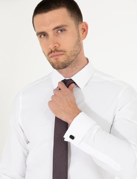 Beyaz Slim Fit Uzun Kollu Klasik Gömlek - 50268204006