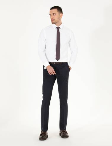 Beyaz Slim Fit Uzun Kollu Klasik Gömlek