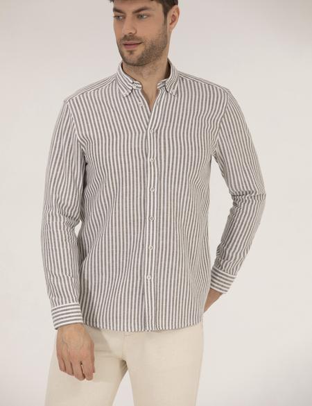 Haki Regular Fit Uzun Kollu Gömlek - 50269387024