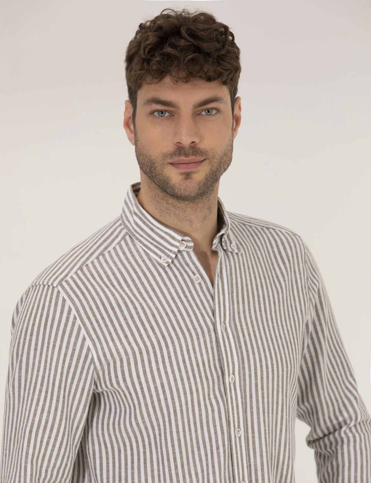 Haki Regular Fit Uzun Kollu Gömlek - 50269387024