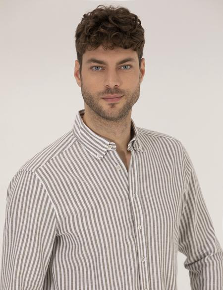 Haki Regular Fit Uzun Kollu Gömlek - 50269387024