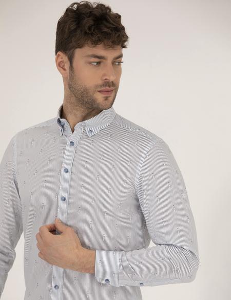 Pembe Slim Fit Uzun Kollu Gömlek - 50264896036