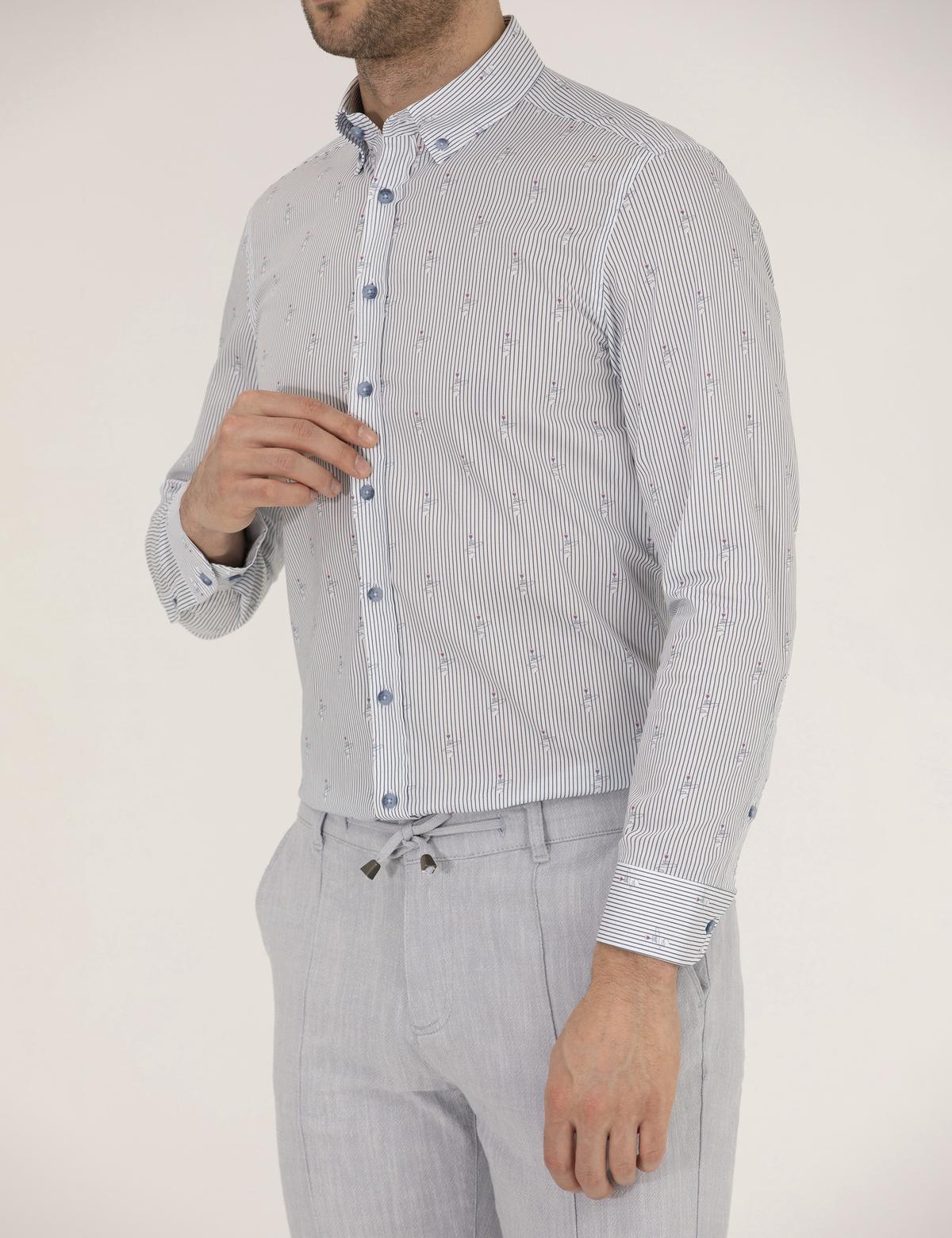 Pembe Slim Fit Uzun Kollu Gömlek - 50264896036