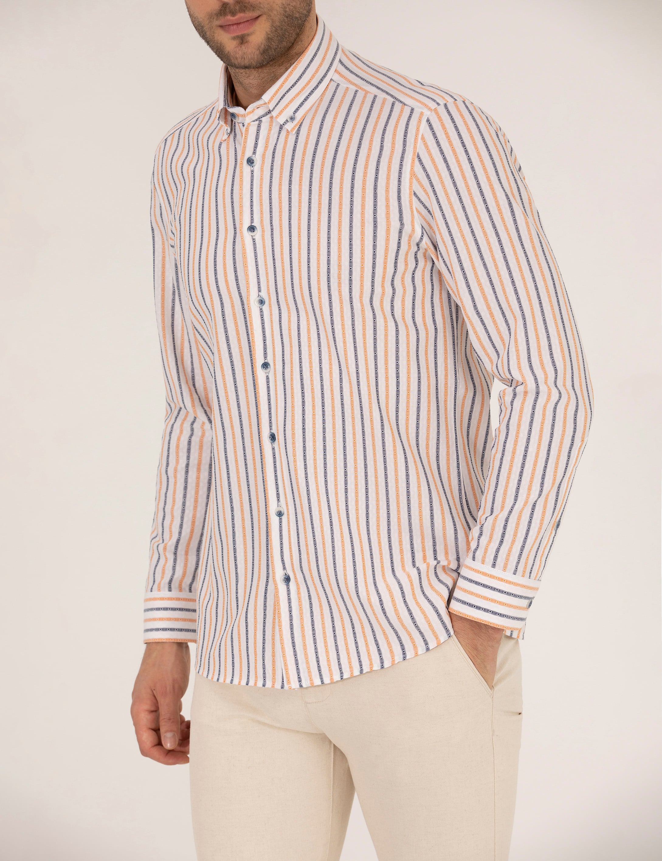 Pembe Regular Fit Uzun Kollu Gömlek