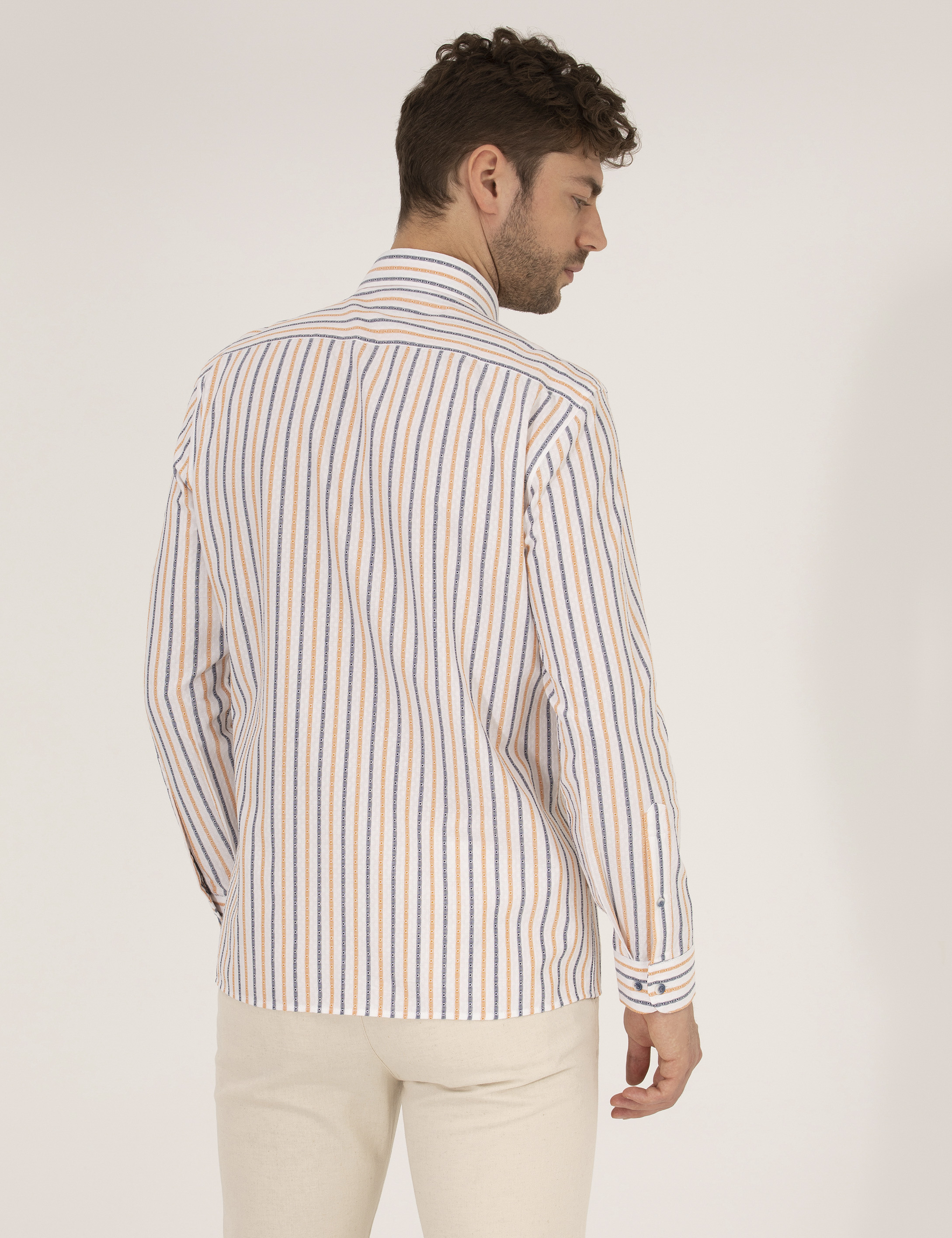Pembe Regular Fit Uzun Kollu Gömlek - Image 5