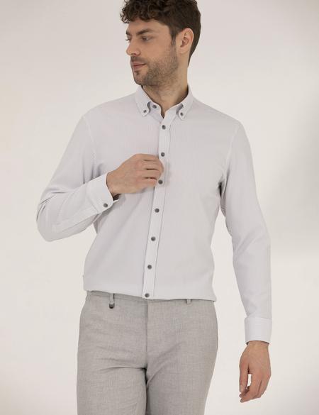 Antrasit Slim Fit Uzun Kollu Gömlek - 50266609091