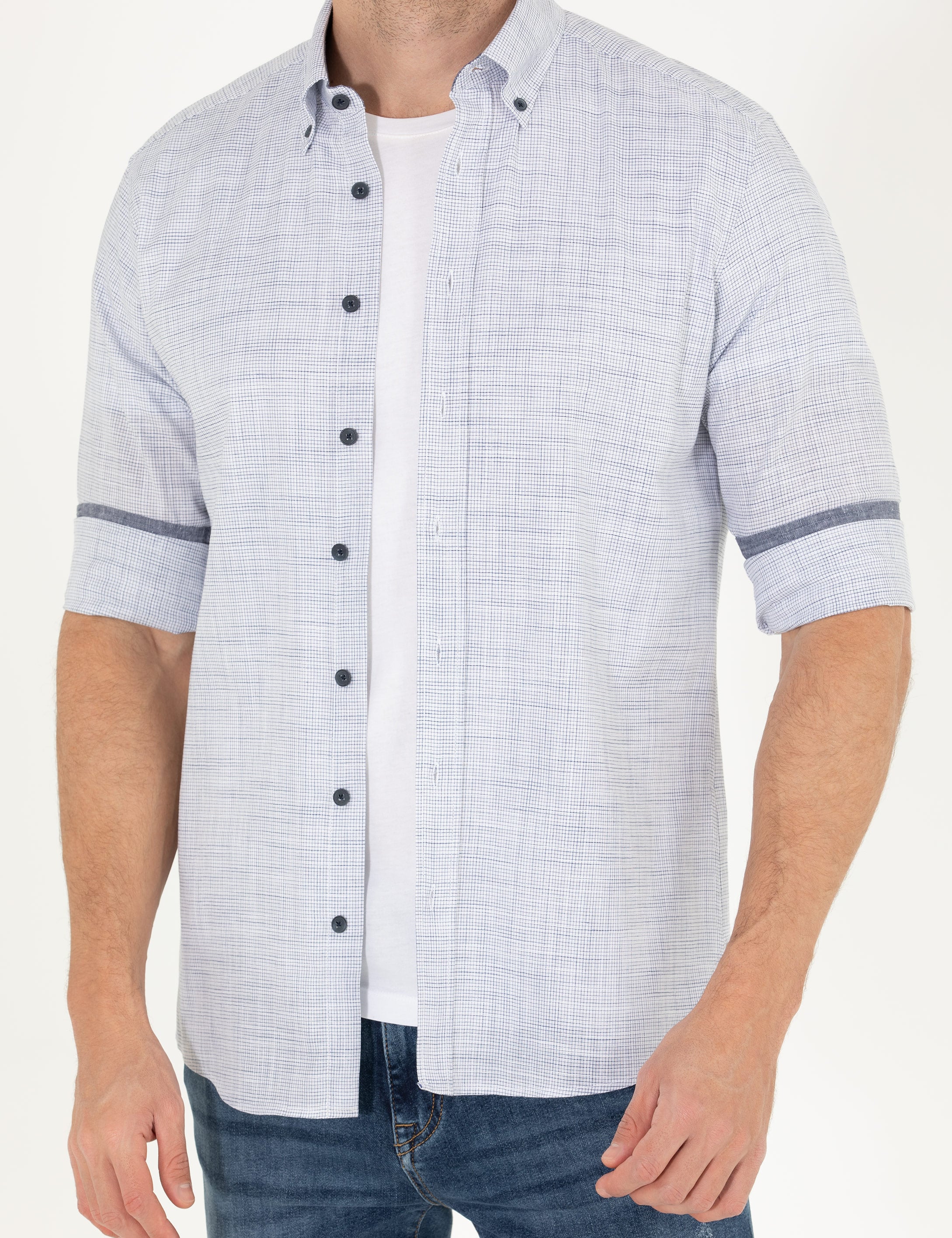 Pierre Cardin Lacivert Regular Fit Uzun Kollu Gömlek görsel 6