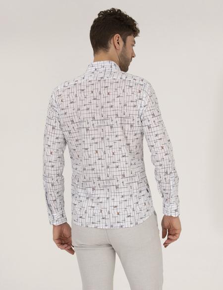 Kahverengi Slim Fit Uzun Kollu Gömlek - 50264966047