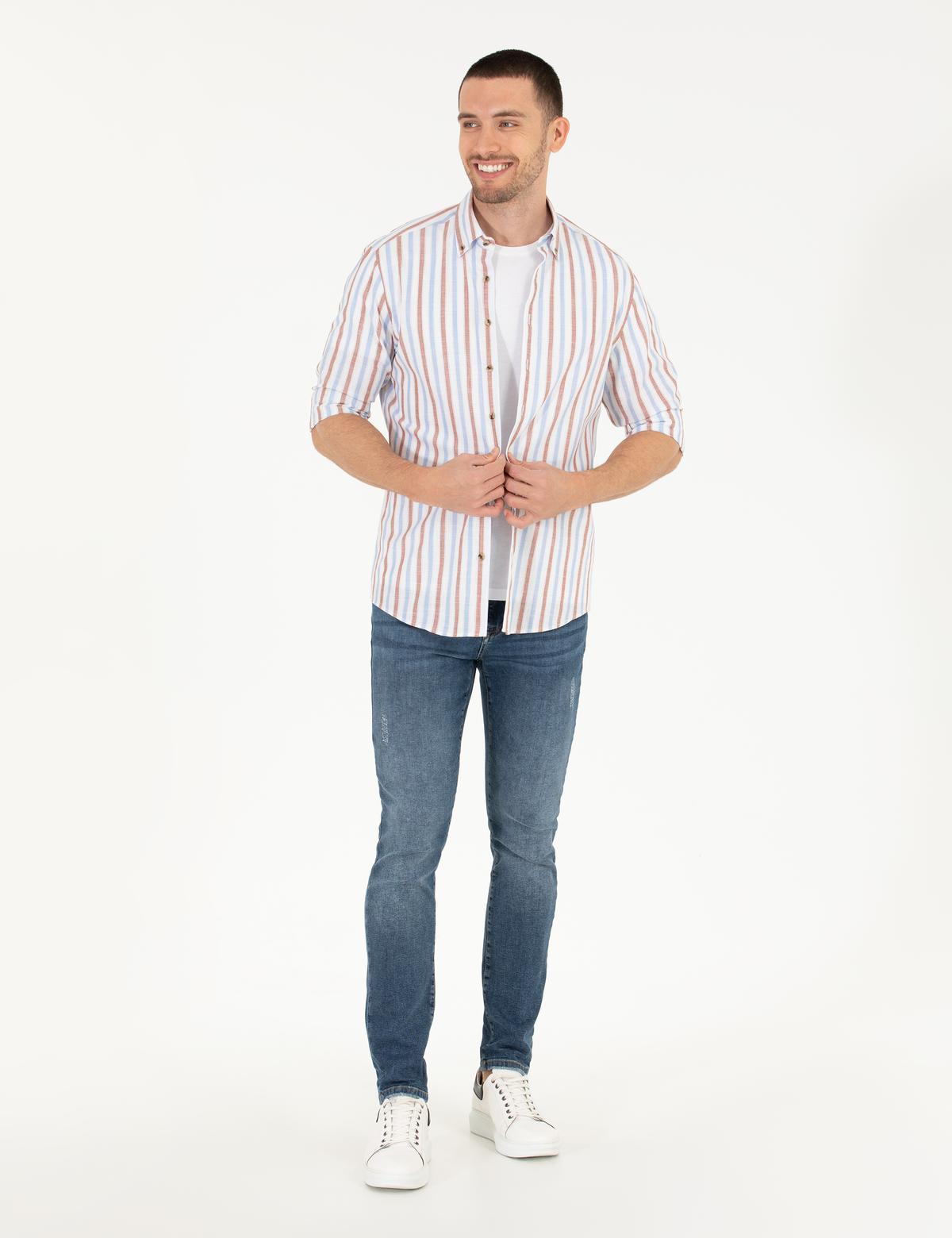 Kahverengi Regular Fit Uzun Kollu Gömlek - 50265026025