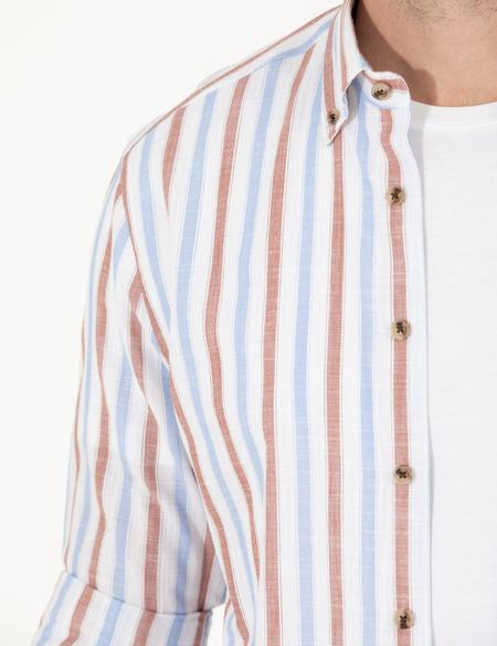 Kahverengi Regular Fit Uzun Kollu Gömlek - 50265026025