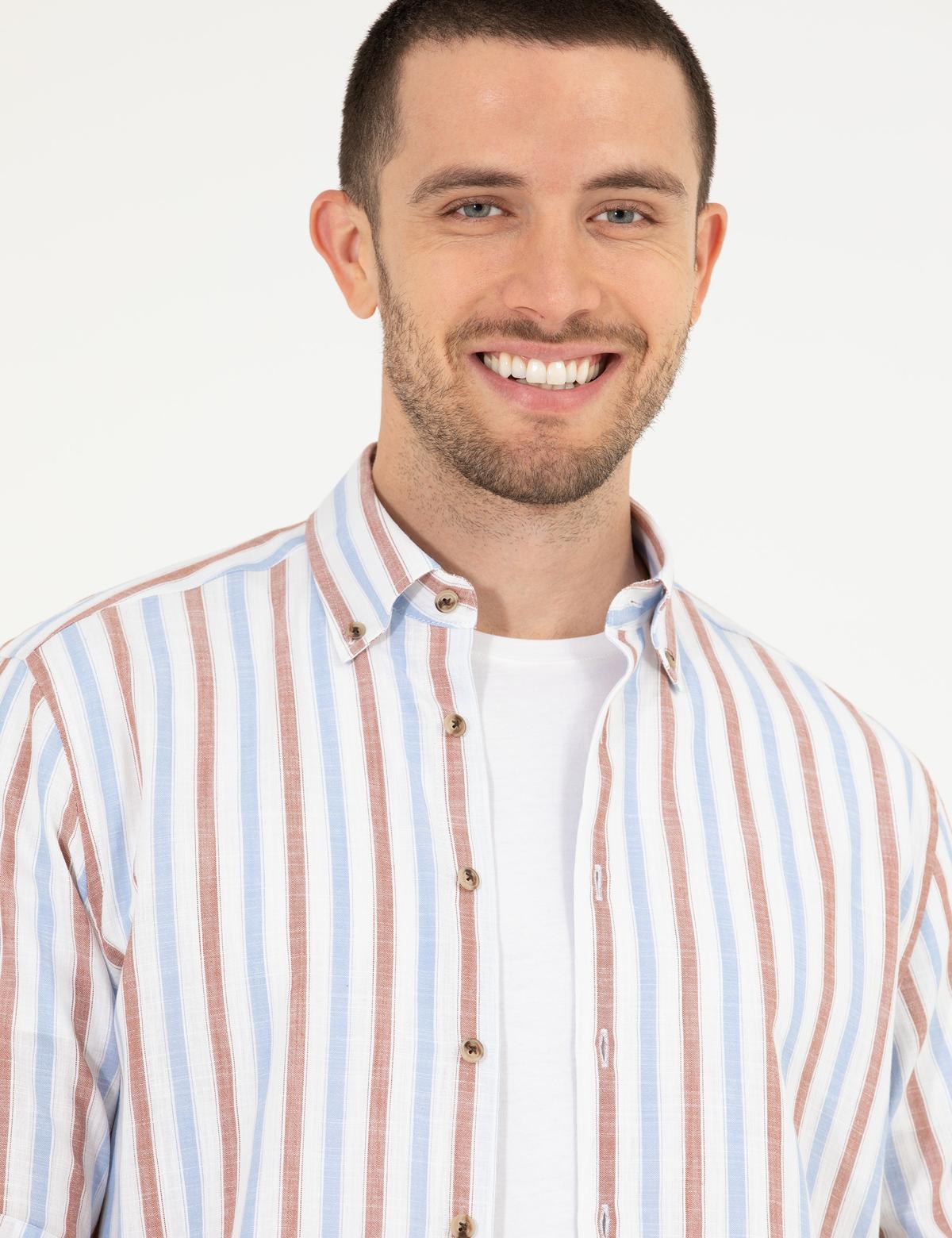 Kahverengi Regular Fit Uzun Kollu Gömlek - 50265026025