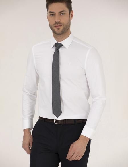 Beyaz Slim Fit Uzun Kollu Klasik Gömlek - 50268203016