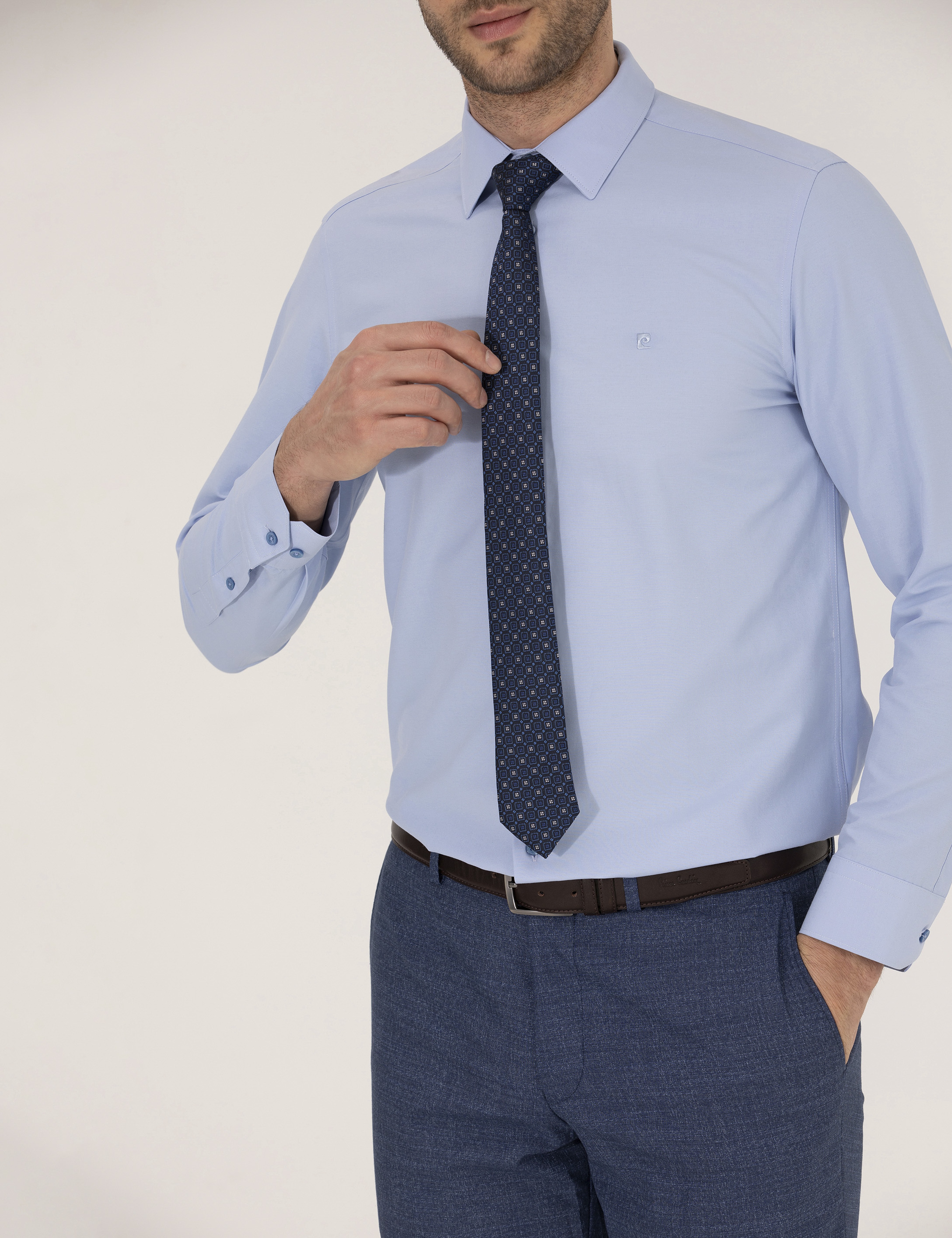 Mavi Slim Fit Uzun Kollu Klasik Gömlek - Image 6