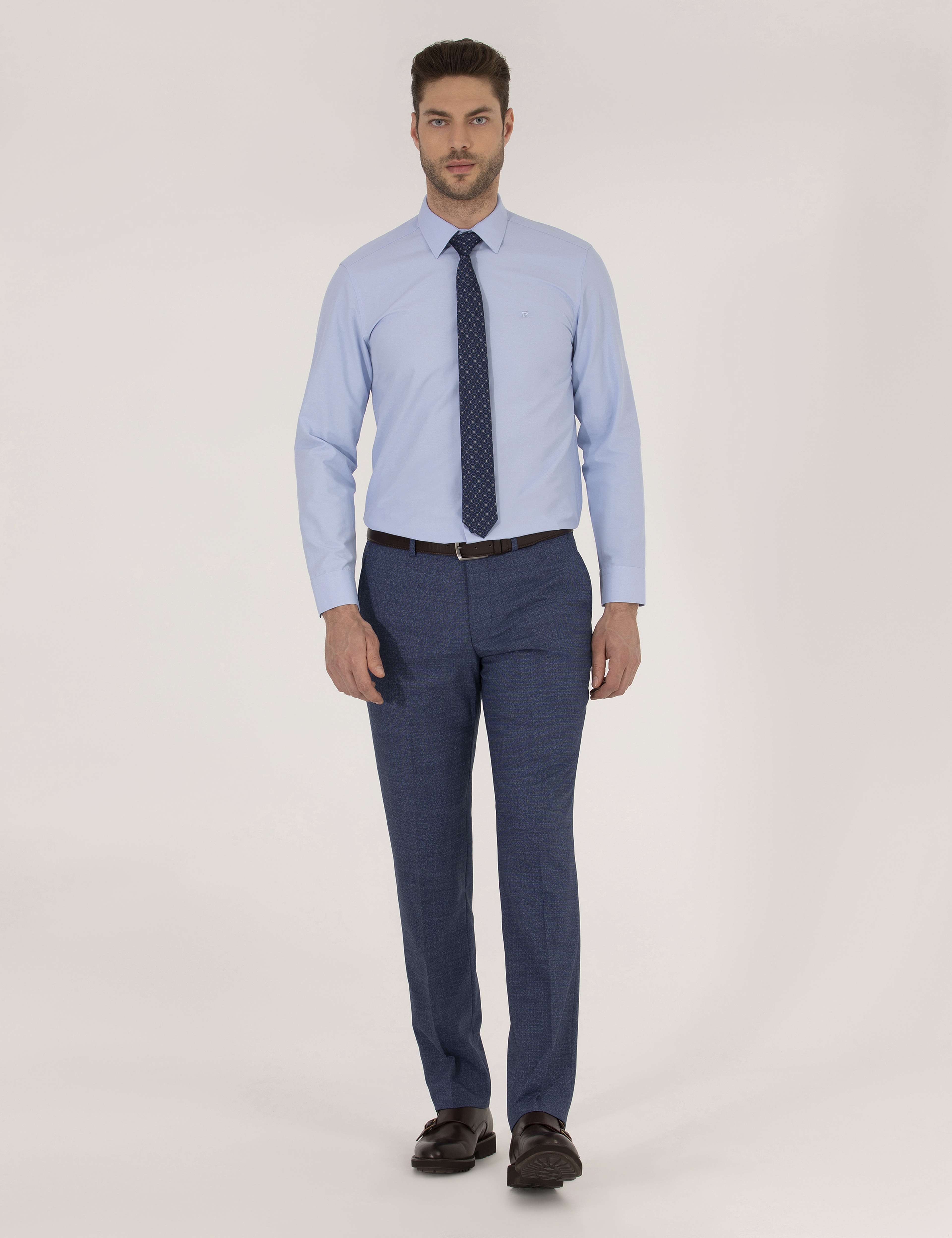 Mavi Slim Fit Uzun Kollu Klasik Gömlek - Image 4