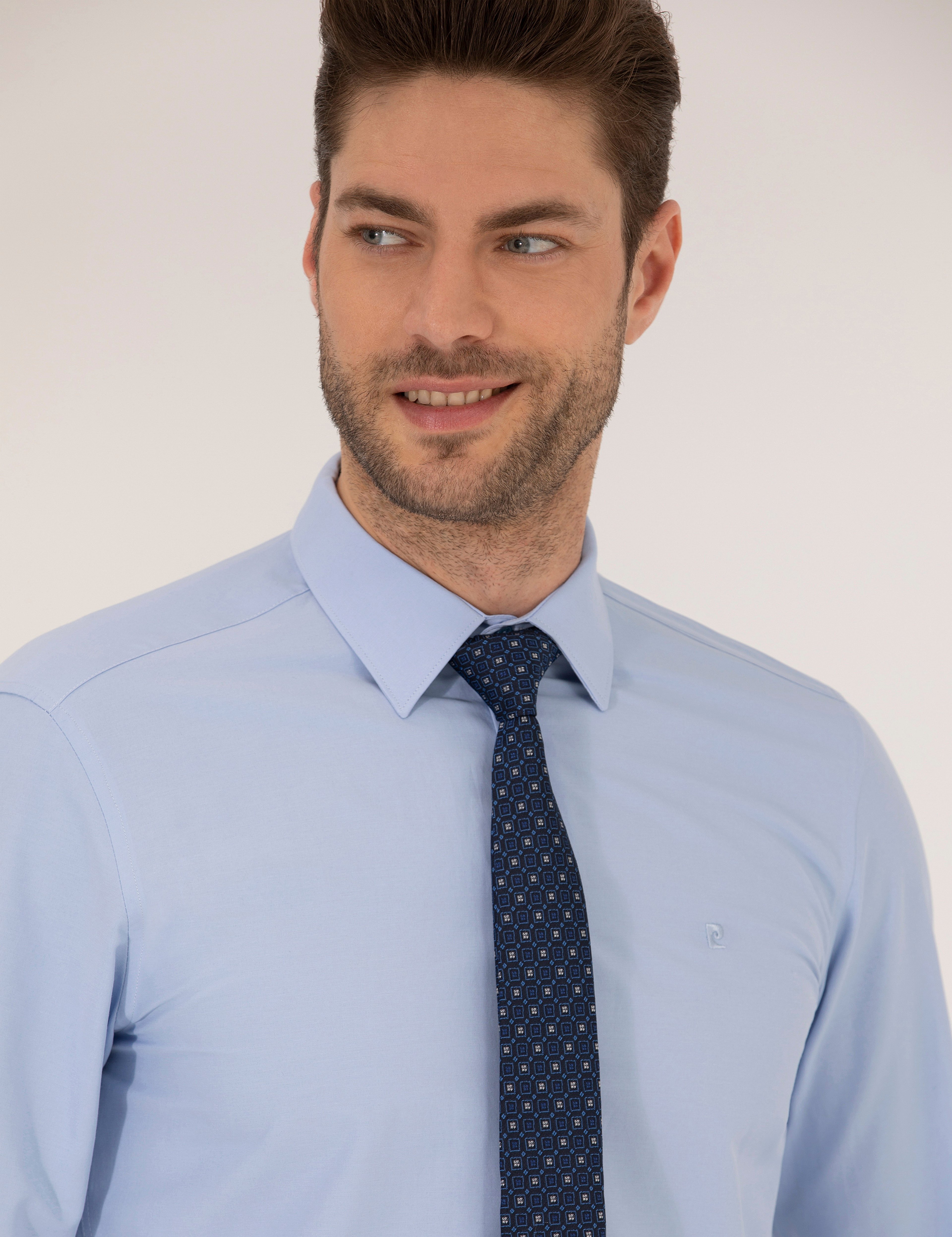 Mavi Slim Fit Uzun Kollu Klasik Gömlek - Image 2