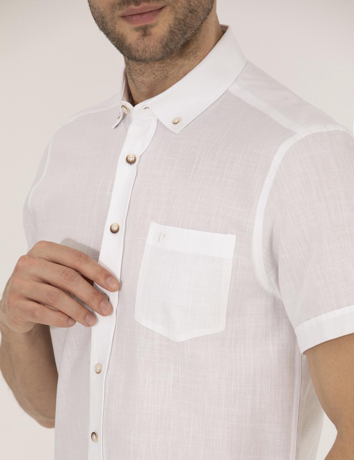 Beyaz Regular Fit Kısa Kollu Gömlek - 50268184023