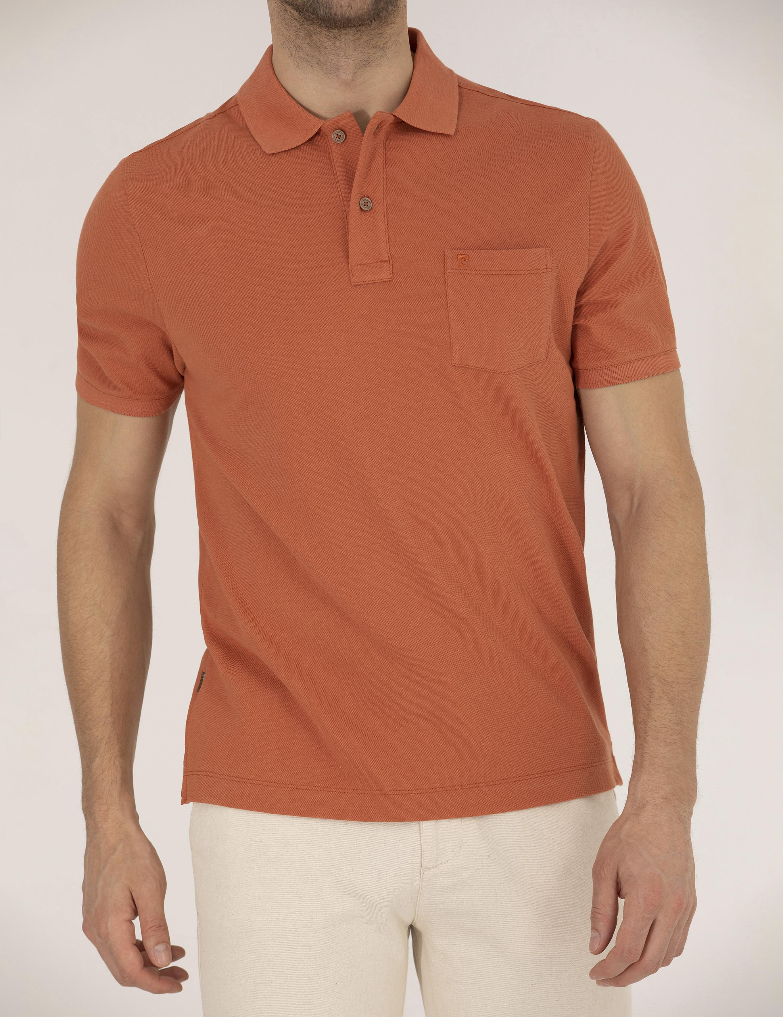 Kahverengi Regular Fit Polo Yaka Basic Tişört