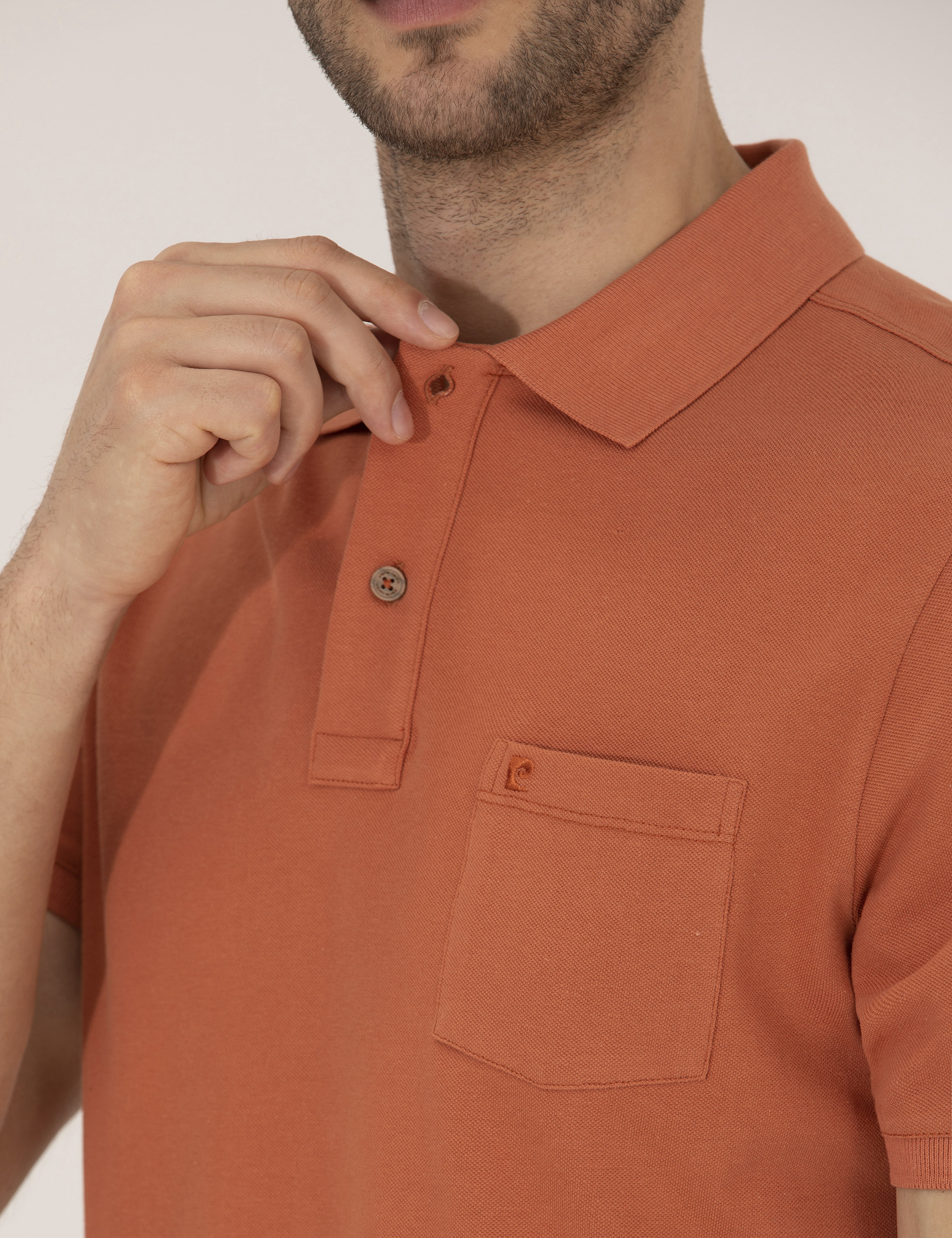 Kahverengi Regular Fit Polo Yaka Basic Tişört - Image 7