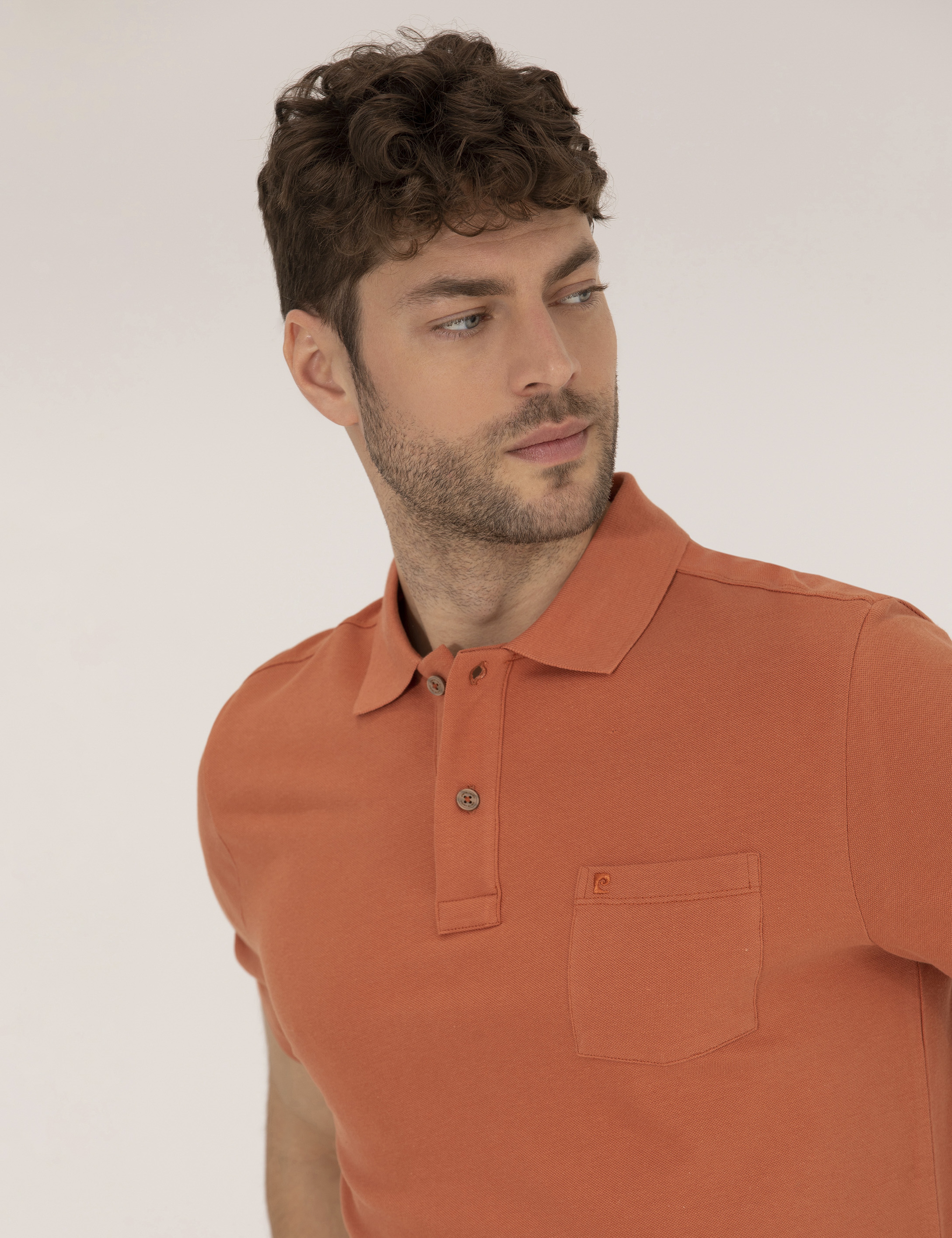Kahverengi Regular Fit Polo Yaka Basic Tişört - Image 2
