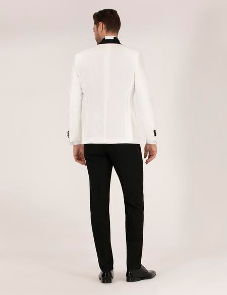 Ekru Ex. Slim Fit Smokin Damatlık - 50267027011