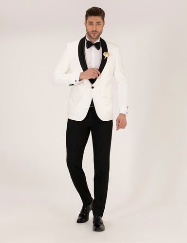 Ekru Ex. Slim Fit Smokin Damatlık