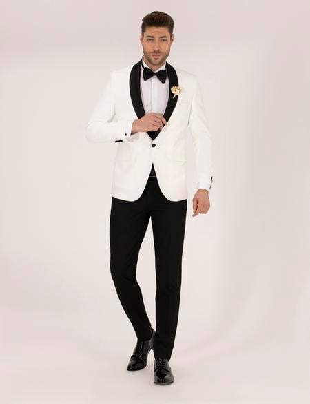 Ekru Ex. Slim Fit Smokin Damatlık - 50267027011