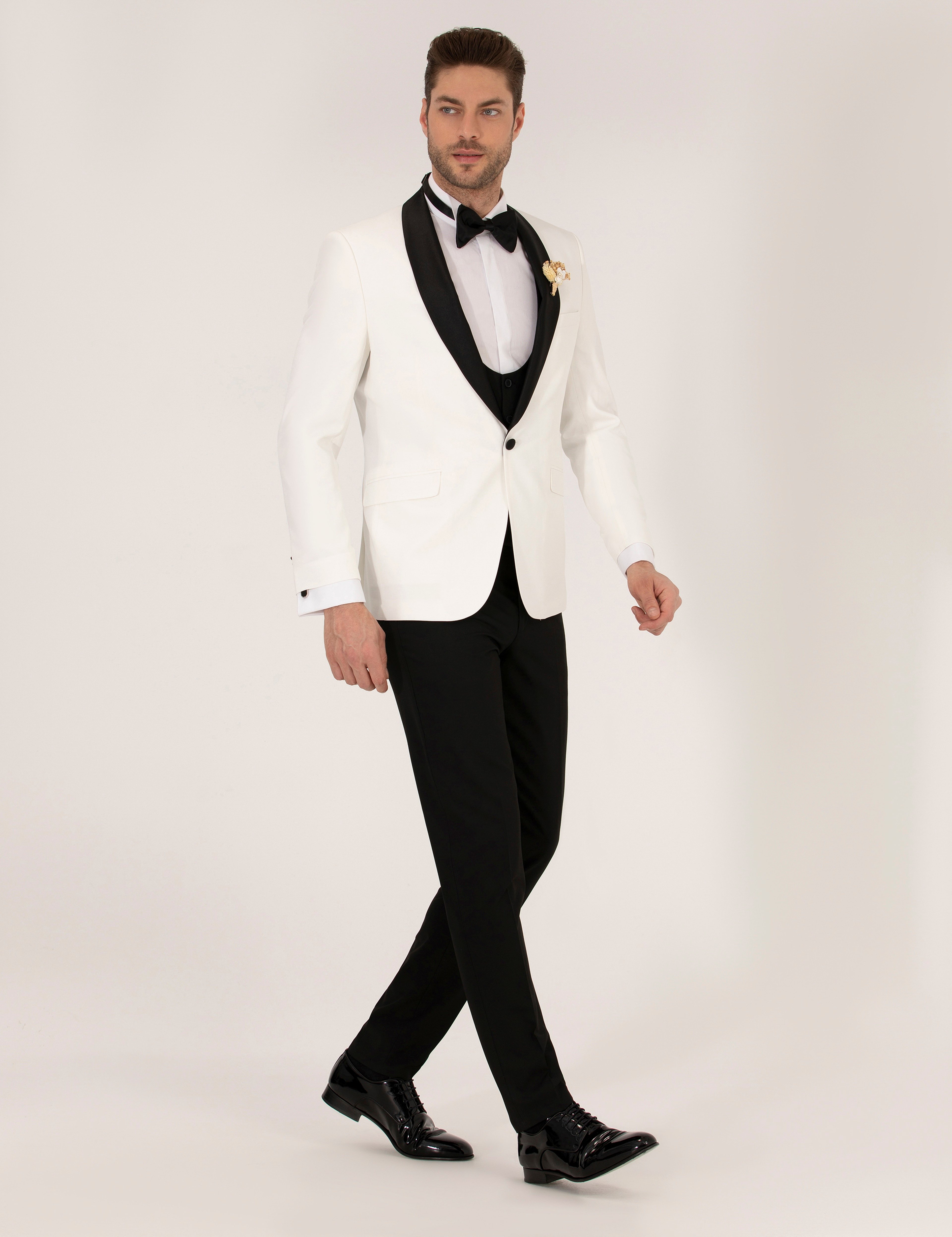 Ekru Ex. Slim Fit Smokin Damatlık