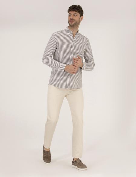 Bej Slim Fit Kanvas Pantolon - 50268068131