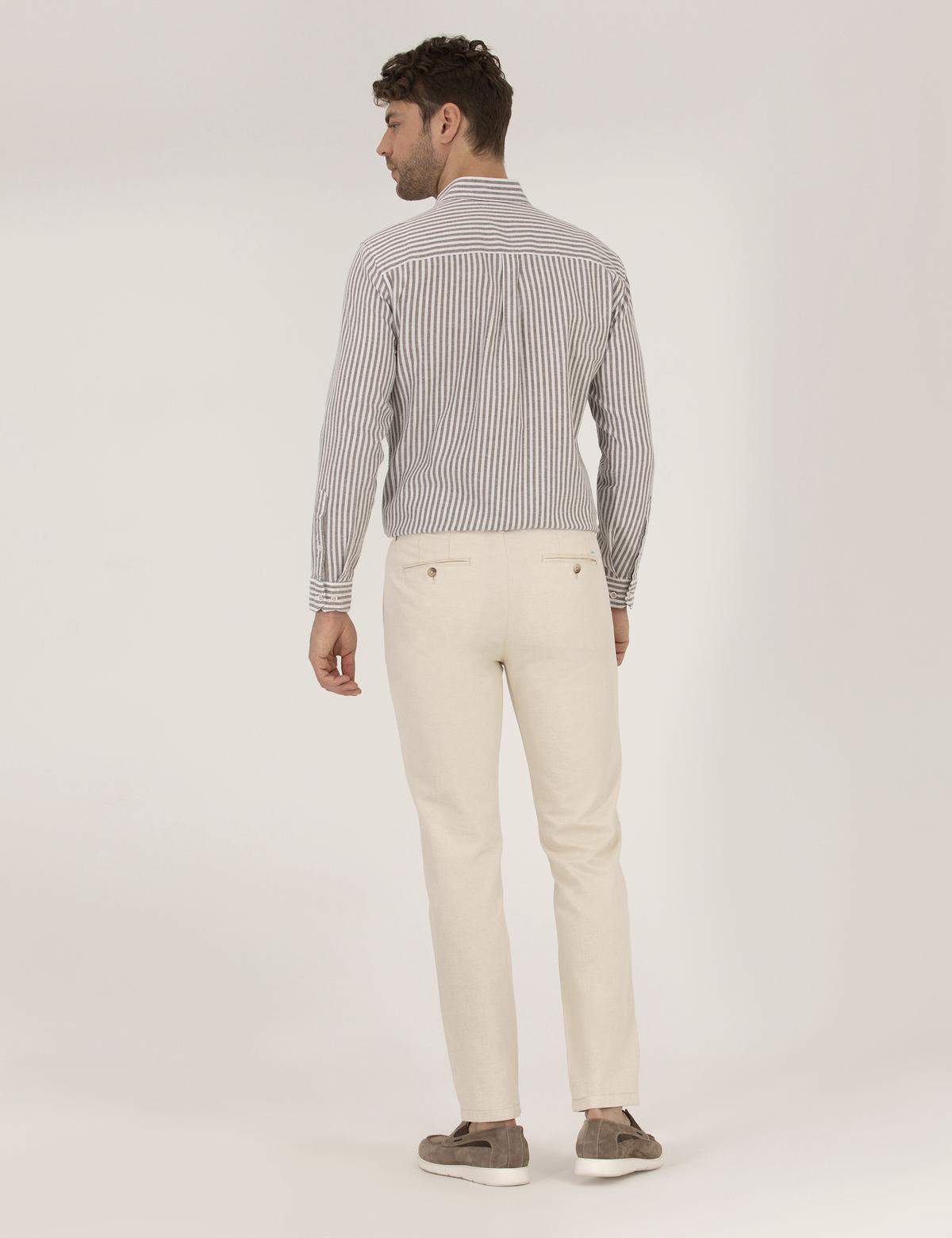 Bej Slim Fit Kanvas Pantolon - 50268068131