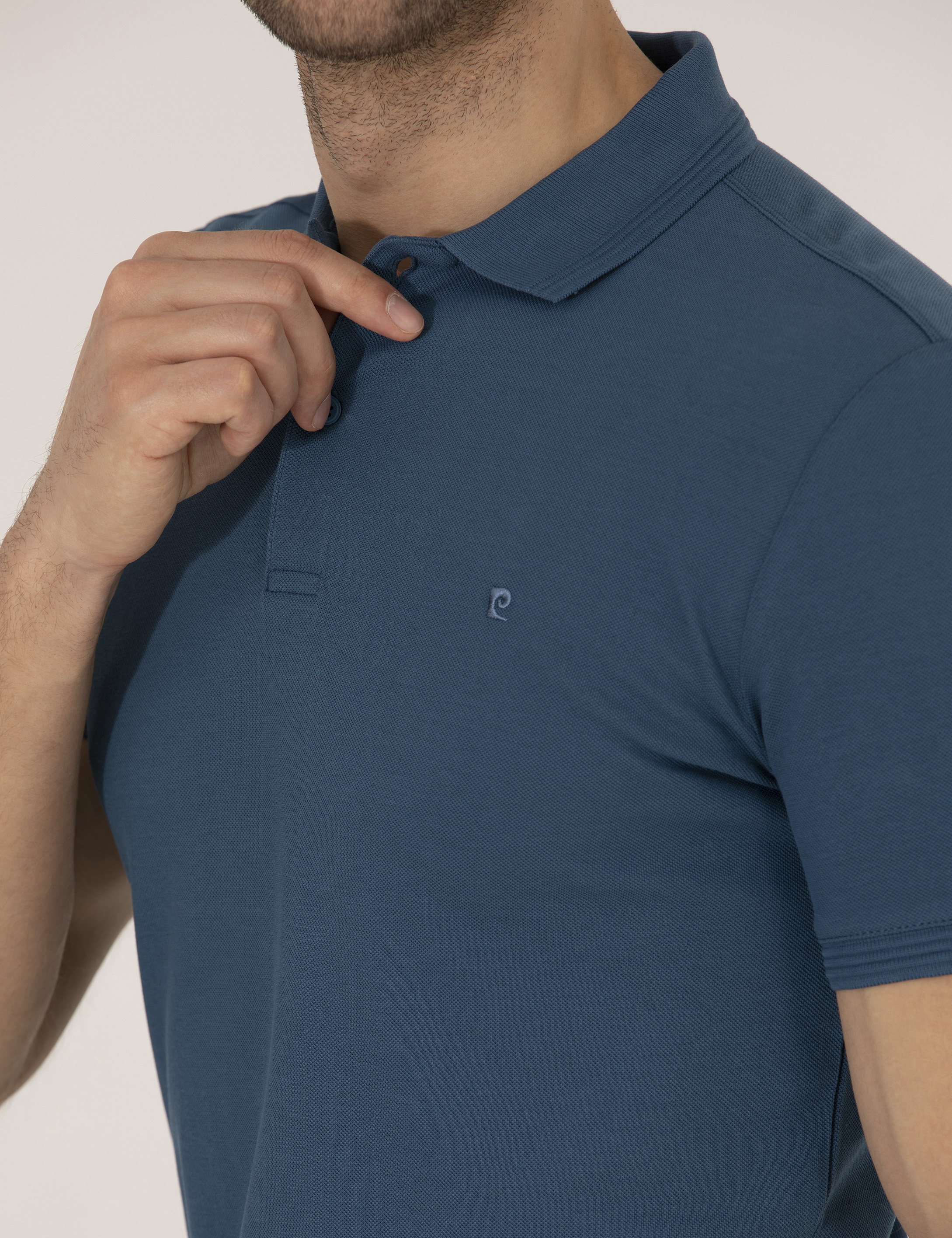 Indigo Slim Fit Polo Yaka Basic Tişört - Image 7