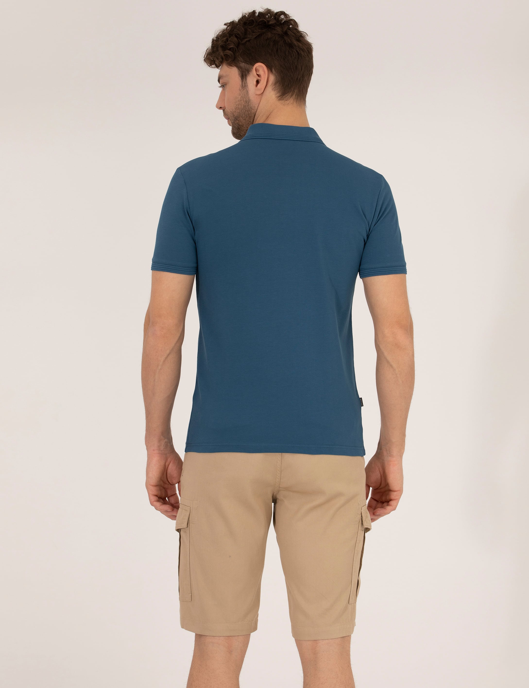 Indigo Slim Fit Polo Yaka Basic Tişört - Image 5