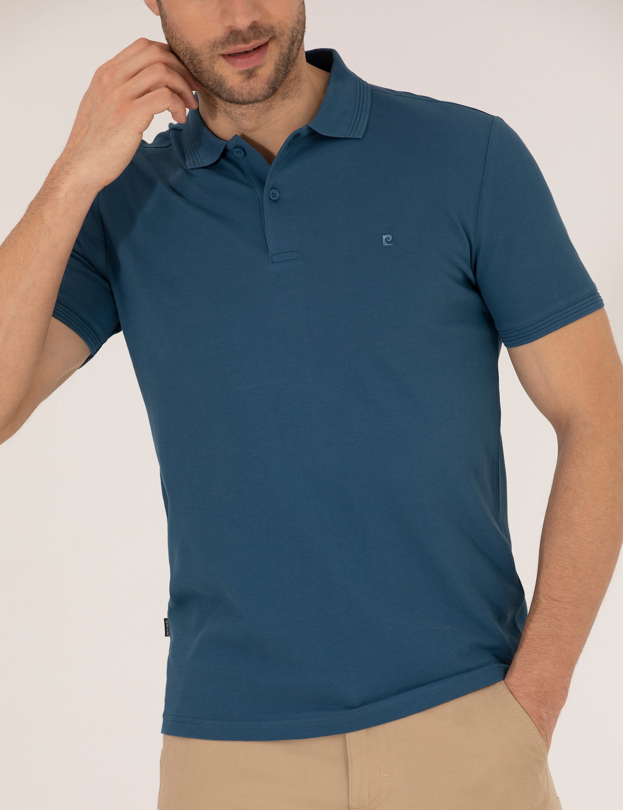 Indigo Slim Fit Polo Yaka Basic Tişört - Image 6