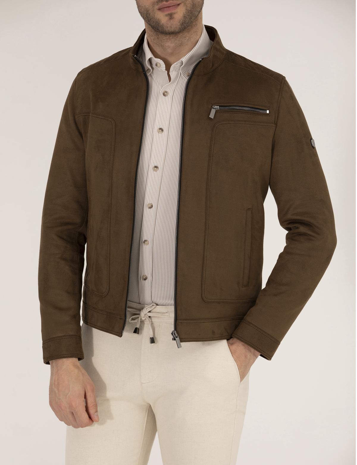 Haki Deri Ceket - 50273467009