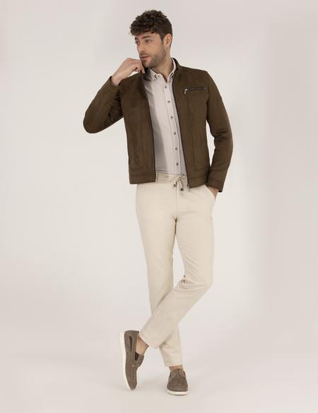 Haki Deri Ceket - 50273467009