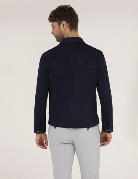 Lacivert Suni Deri Ceket - 50273469013