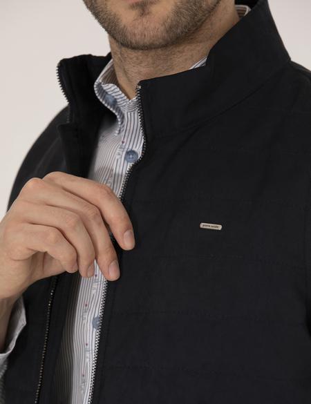 Lacivert Suni Deri Yelek - 50275802008