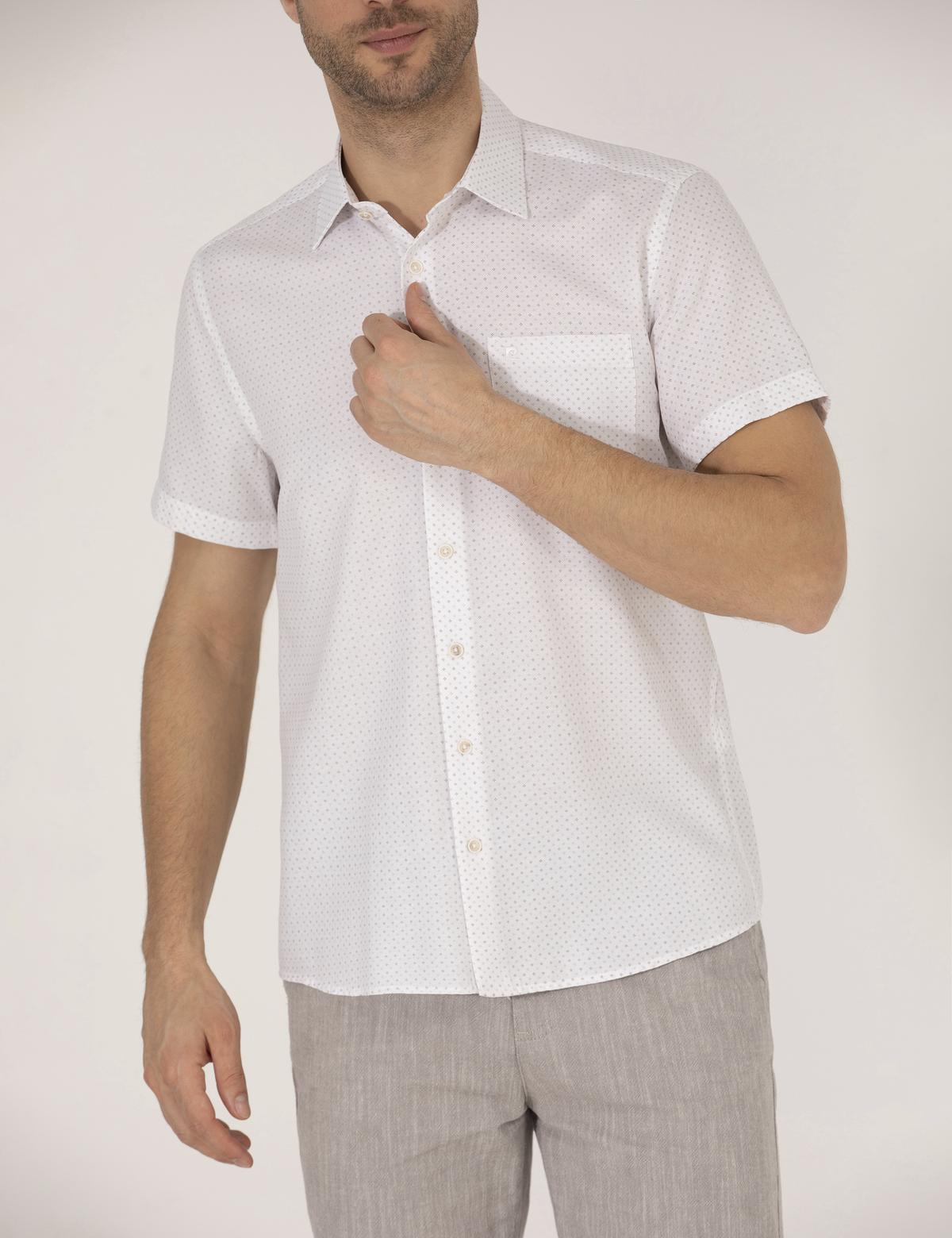 Kahverengi Regular Fit Kısa Kollu Gömlek - 50255276048