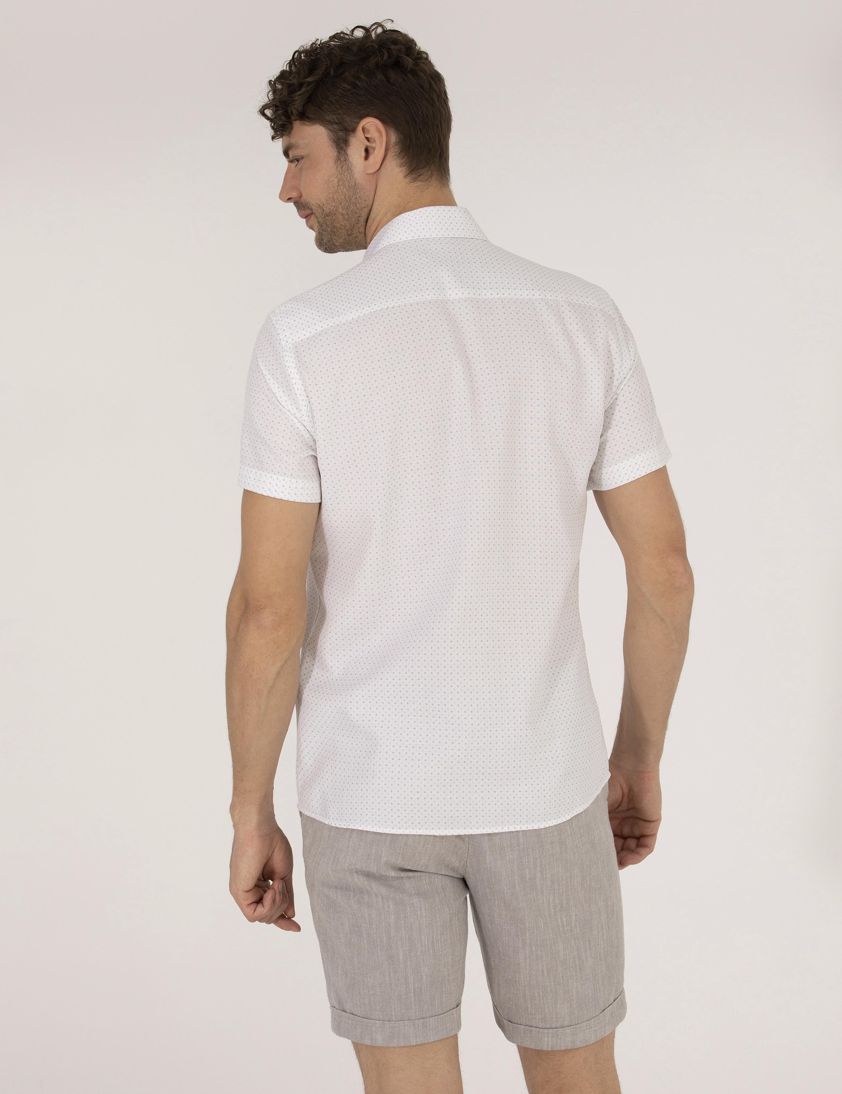 Kahverengi Regular Fit Kısa Kollu Gömlek