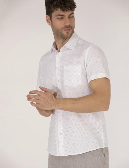 Kahverengi Regular Fit Kısa Kollu Gömlek - 50255276048