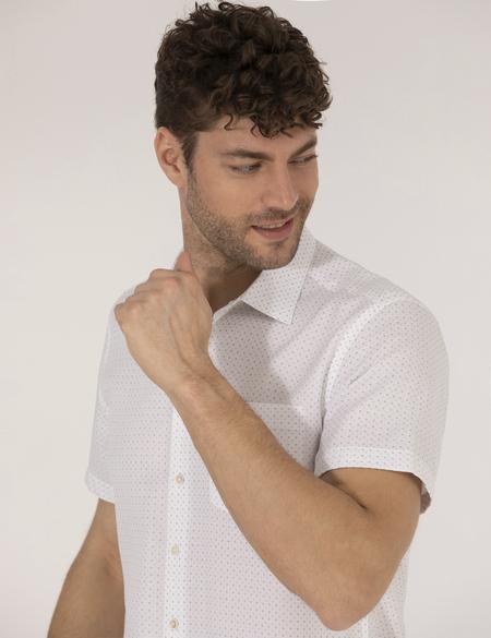 Kahverengi Regular Fit Kısa Kollu Gömlek - 50255276048