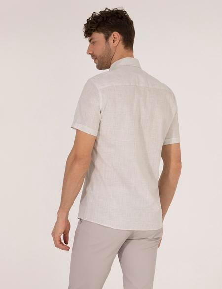 Bej Regular Fit Kısa Kollu Gömlek - 50255267001