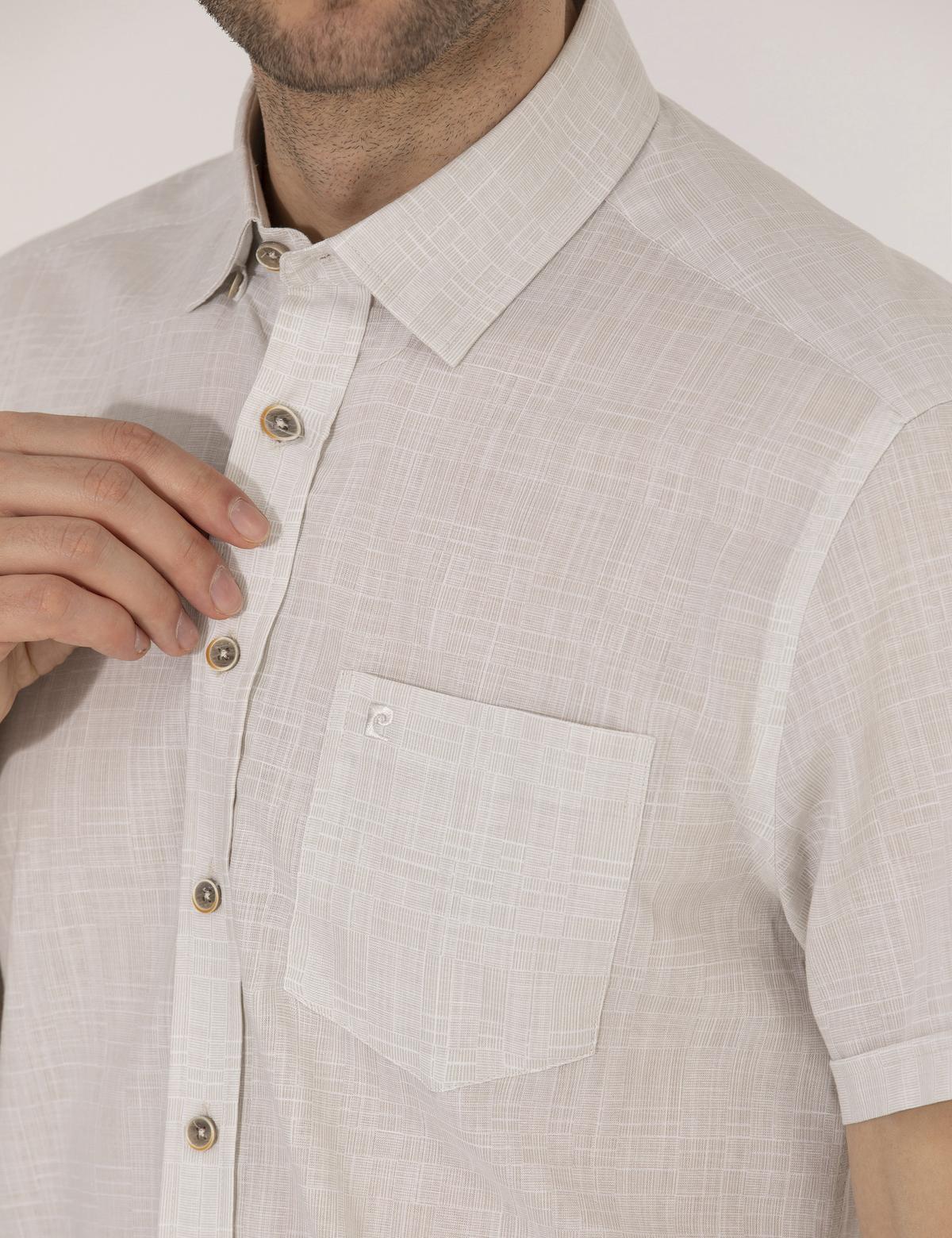 Bej Regular Fit Kısa Kollu Gömlek - 50255267001