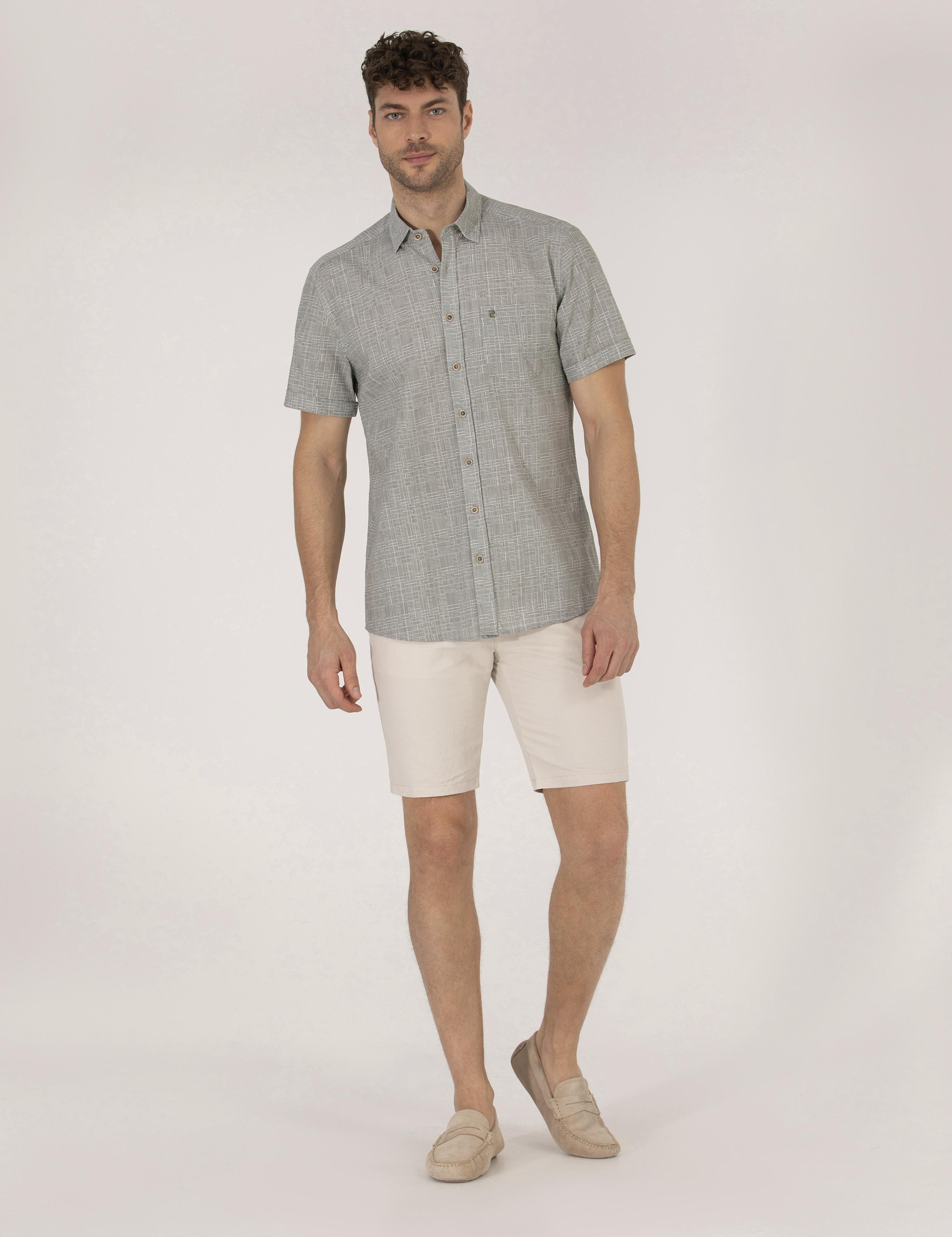 Haki Regular Fit Kısa Kollu Gömlek